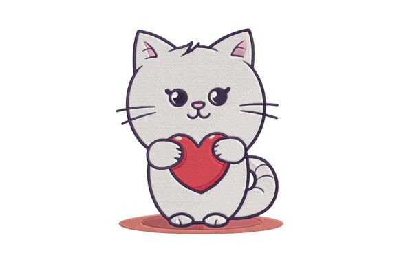 Cute Cat with Love Heart Embroidery: A Holiday Review