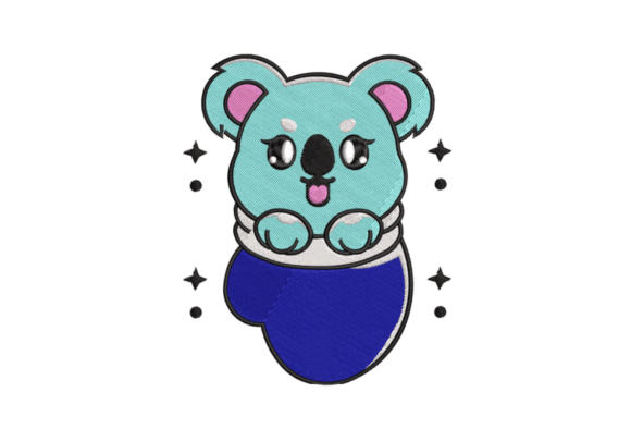 Evaluating Koala in a Sack Embroidery for Etsy Shops