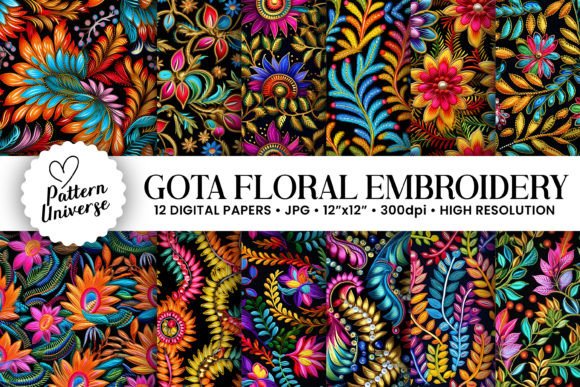 Review: Gota Embroidery Pattern Digital Papers