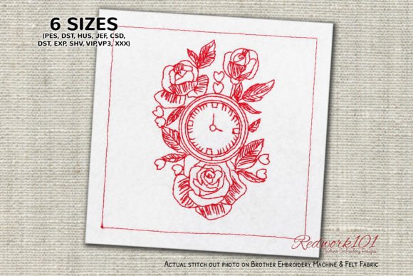 Review: Hanging Rose Watch Redwork Embroidery