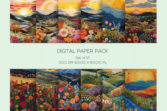 Reviewing Summer Landscape Embroidery Paper Set