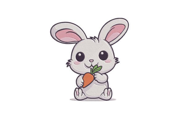 Reviewing the Cute Rabbit Holding Carrot Embroidery