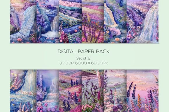 Reviewing the Purple Landscape Embroidery Paper Set